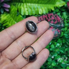 Obsidyen Taşlı Yüzük