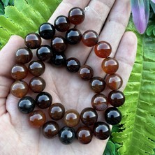 Küre Kızıl Kahve-Siyah Akik Taşı 12 mm