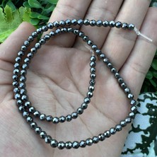 Fasetli Küre Füme Hematit Taşı 4 mm