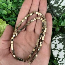 Küp Soft Gold Hematit Taşı 4x4 mm