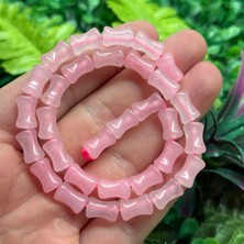Eğik Silindir Pembe Kuvars Taşı 8X12 mm
