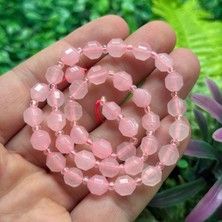 Elmas Kesimli Pembe Kuvars Taşı 7 mm