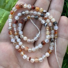 Fasetli Küre Şeffaf Mix Akik Taşı 4 mm