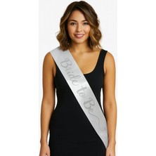 Dinç Store 44 Beyaz Saten Üzerine El Yazısı Italik Gümüş Bride To Be Kuşağı 10 cm Genişlik Dinçstore-4