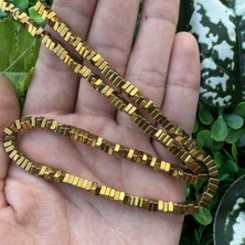 Kare Parlak Gold Hematit Taşı 4x2 mm
