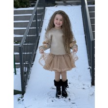 Yiğit Butik Kız Çocuk Ponpon Detaylı Tütü Etekli Takım