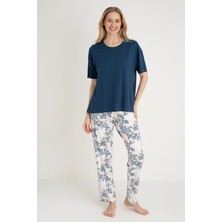 Yumuşak Doukulu Pijama Takımı  -%100 Pamuk