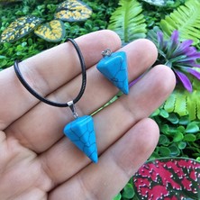 Piramit Turkuaz Taşı Kolye