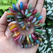 Rondela Renkli Mix Akik Taşı 9X20 mm