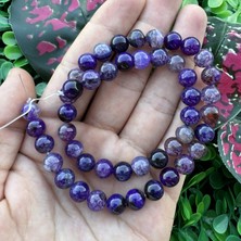 Küre Damarlı Mor Akik Taşı 8 mm