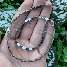 Kesimli Dörtgen Gümüş Hematit Taşı 4x6 mm