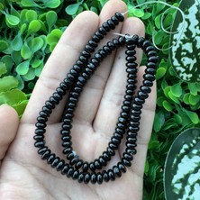 Rondela Siyah Akik Taşı 6x4 mm