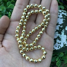 Fasetli Küre Parlak Gold Hematit Taşı 6 mm