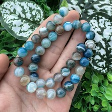 Küre Mavi-Şeffaf Akik Taşı 10 mm