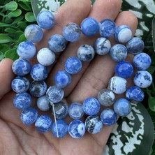 Küre Mavi-Beyaz Akik Taşı 10 mm