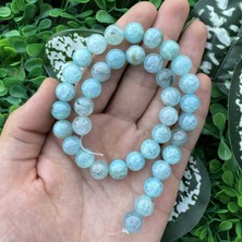 Küre Buz Mavi Akik Taşı 10 mm