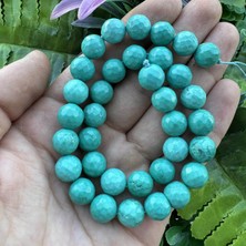 Küre Fasetli Koyu Turkuaz Taşı 10 mm