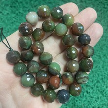 Faset Küre Yeşil Akik Taşı 12 mm