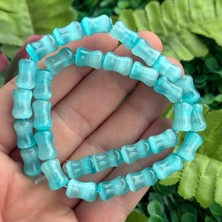 Eğimli Silindir Turkuaz Selenit Taşı 8X13 mm