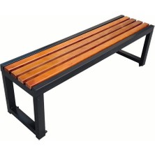 Mavi Trend Metal Doğal Ağaç Masif Bank Bench Oturma Koltuğu Bekleme Salonu Ofis Yemek Masası Bank & Bench 150 cm