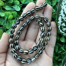 Küre Siyah-Beyaz Tibet Akik Taşı 8 mm