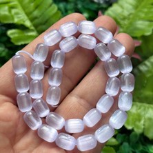 Silindir Menekşe Mor Selenit Taşı 8X12 mm