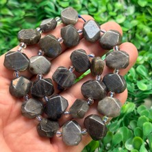 Kesimli Dikdörtgen Labradorit Taşı 14X12 mm