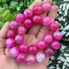 Fasetli Küre Pembe Akik Taşı 16MM