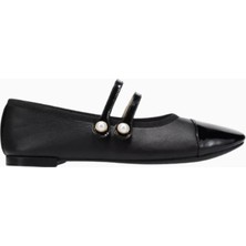 Repetto Erin Mary Jane Flats, Deri, Inci Detaylı Çift Kayış, Parlak Burun, Fransız Şıklığı