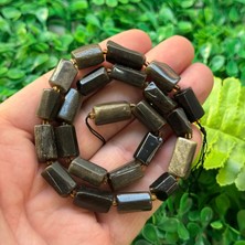 Kesimli Silindir Gold Obsidyen Taşı 9X15 mm