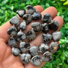 Kalp Karlı Obsidyen Taşı 14 mm