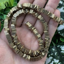Kare Soft Gold Hematit Taşı 6x1 mm