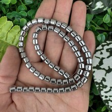 Silindir Gümüş Hematit Taşı 6x6 mm