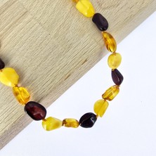 Bebek Amorf Sarı Kahve Bal Mix Kehribar Kolye