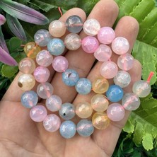 Fasetli Küre Şeker Mix Akik Taşı 10 mm