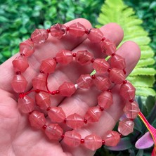 Tombul Rondela Gül Kuvars Taşı 10X10 mm