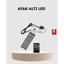 Dinç Store 44 Rgb Araç Içi LED Aydınlatma 12V 48 LED Müzik Kontrollü 4 Şerit Set DINÇSTORE-4522