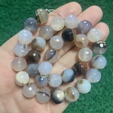Faset Küre Bej Akik Taşı 12 mm