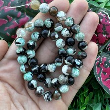 Küre Turkuaz Siyah Akik Taşı 8 mm