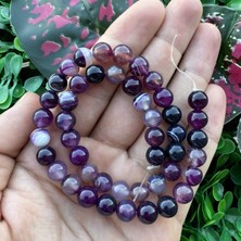 Küre Mor Siyah Akik Taşı 8 mm