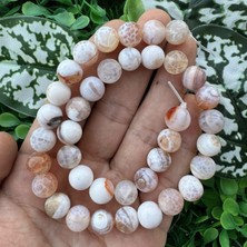 Küre Beyaz-Yavruağzı Akik Taşı 10 mm