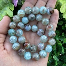 Küre Buz Mavi-Kahve Akik Taşı 12 mm