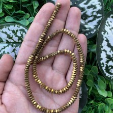 Kare Rondela Gold Hematit Taşı 4x2 mm