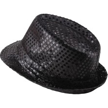 Dinç Store 44 Çocuk Boy Siyah Payetli Şapka Gösteri Şapkası Michael Jackson Şapkası 54 No DINÇSTORE-4522