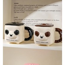 3D Kabartma Köpek Figürlü Seramik Kupa