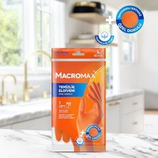 Büyük Boy Large Beden Temizlik Eldiveni Pamuklu Iç Yüzeyli, Kaydırmaz Desenli