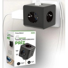 Dinç Store 44 Termal Akım Korumalı Isıya Dayanıklı 3’lü Duvar Tipi Priz 3x USB 1x Type-C DINÇSTORE-4522