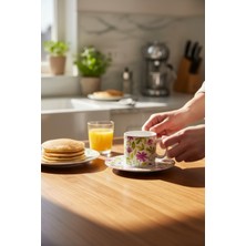 Kütahya Home 12 Parça Desenli Porselen Kahve Fincan Takımı Tulu | 6 Kişilik