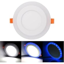 2 Adet Çift Renkli Hero LED Panel 6+3 Watt 14,5 cm Mavi - Beyaz Iki Renkli Tavan Spot Lambası