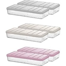 - Nora 8'li 1.2 Litre Küçük Boy Açık Gri Saklama Kabı